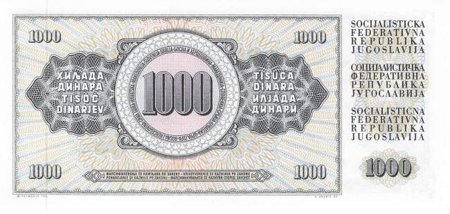 Jugoslawien p92c 1000 Dinara 1978